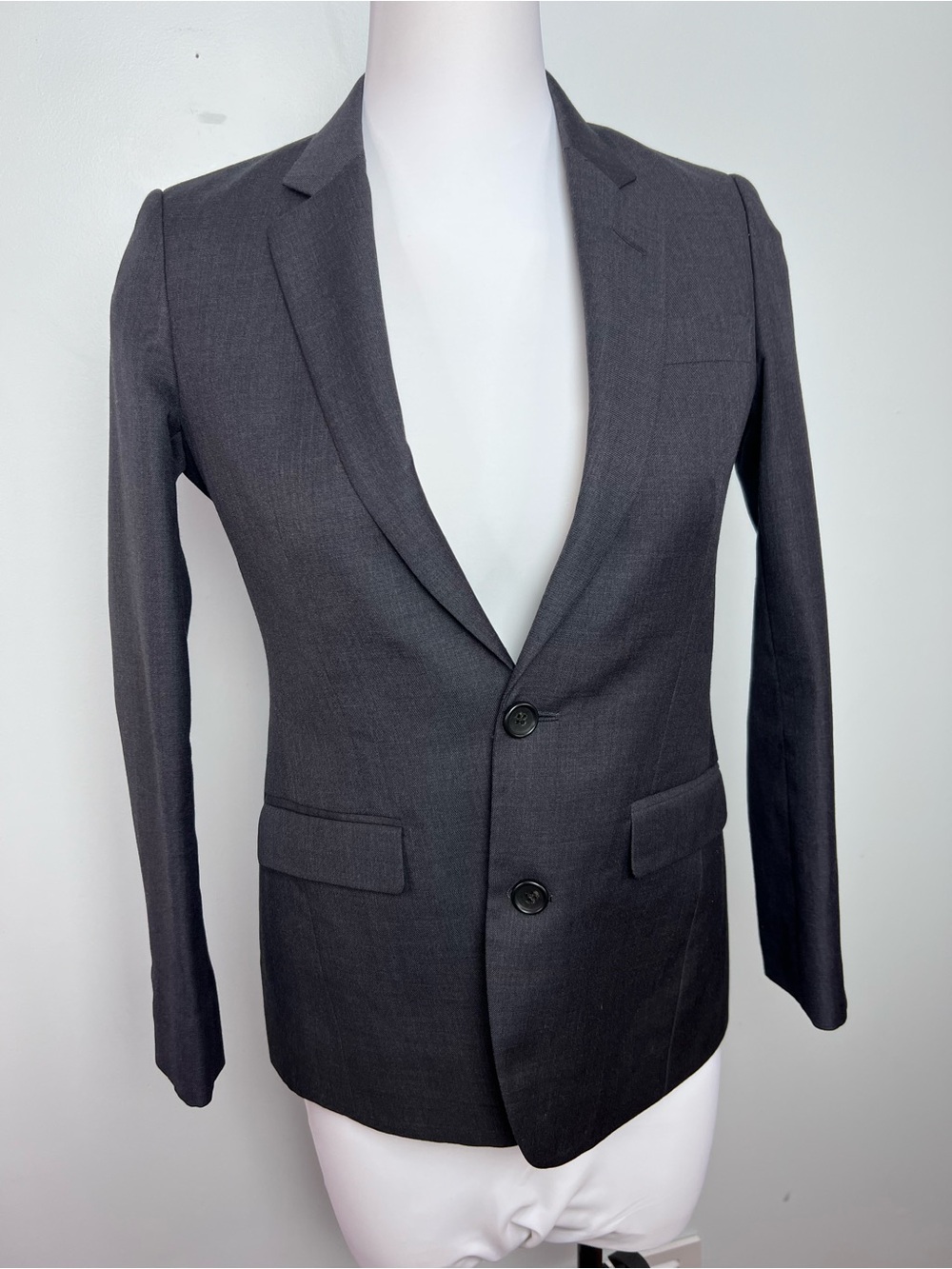 Women's Tailored Two-Button Charcoal Blazer